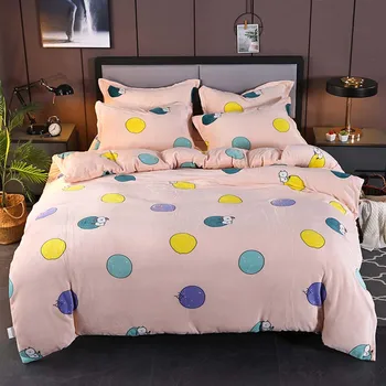 

YanTing Home Textile Flannel Printed Beding Duvet Cover Comfortable Warm Suitable For Autumn Winter Don't dry clean
