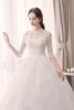 Customized Wedding Dresses Ball Gowns Lace Up New Style Bride Half Sleeve French Embroidery Wedding Dress Vestido De Noiva 6