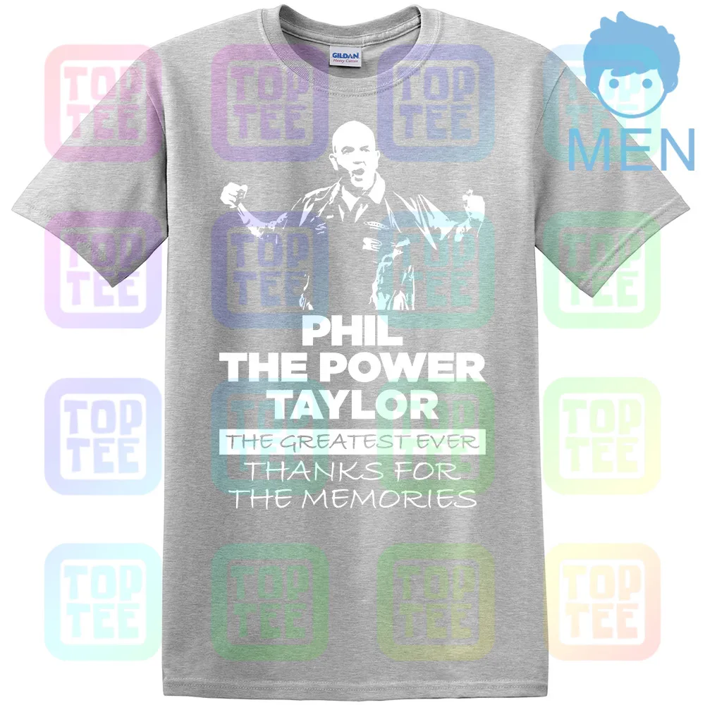 Серый Фил The power Taylor Дартс, футболка на выход на родину, унисекс, S-XL, официальный - Цвет: Серый