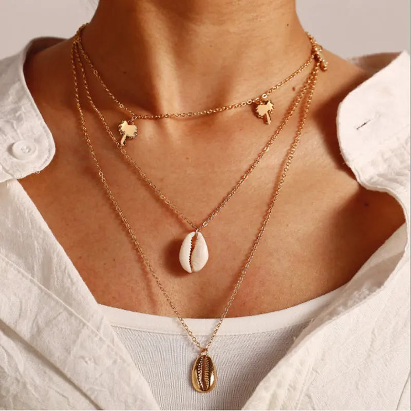 Модное ожерелье s простое богемное ожерелье из ракушек натуральный Летний Пляжный чокер подвеска ювелирное изделие для женщин подарок для девушек