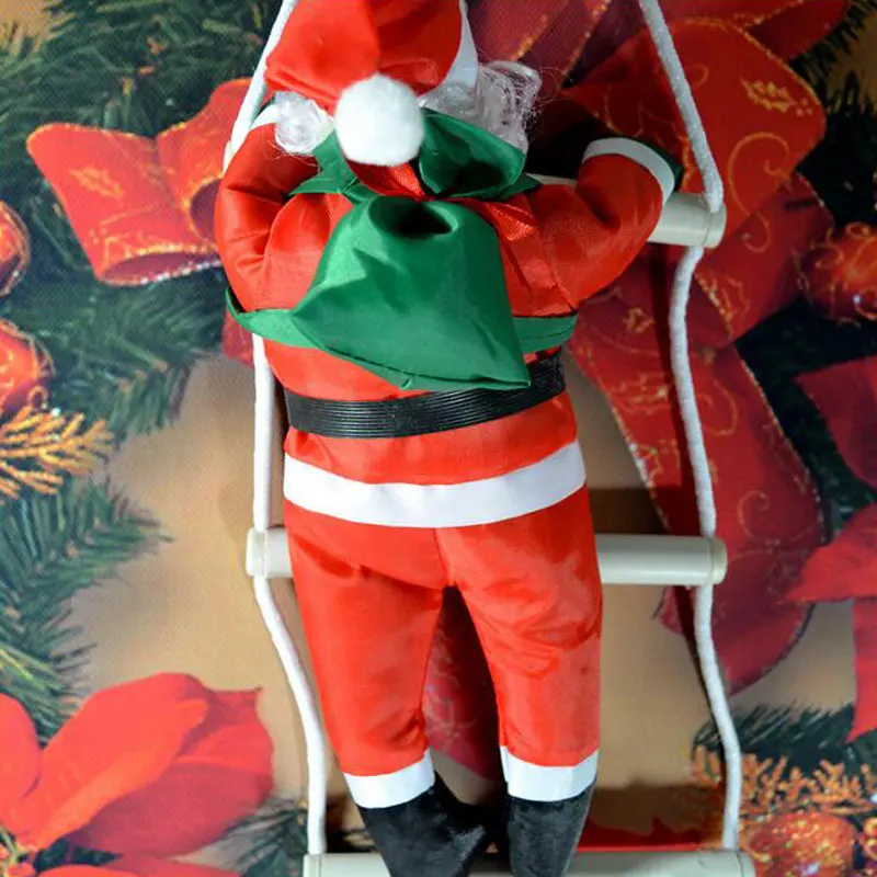 30 см, Санта-Клаус, скалолазание на веревочной лесенке для рождественской елки, подвесные, рождественские, рождественские, вечерние, для домашней двери, настенные украшения