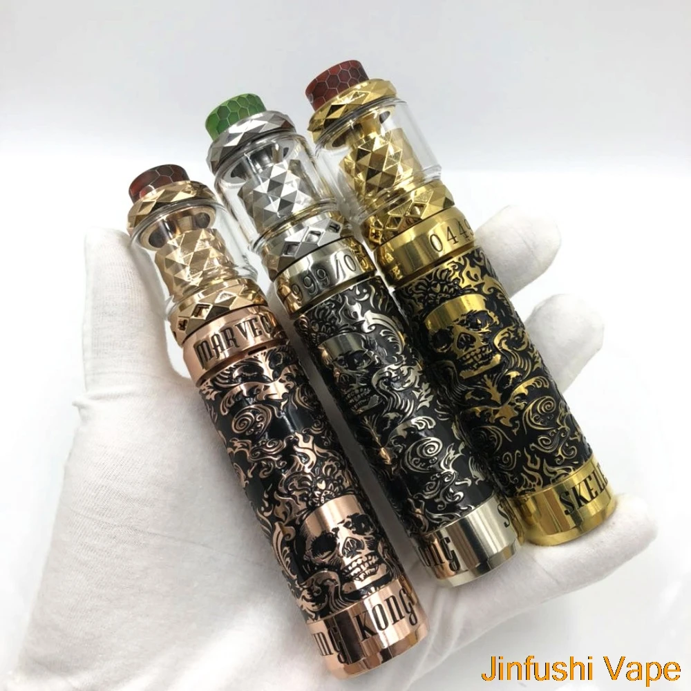 

Advanced MARVEC Skeleton King Kong Mechanical Mod Kit with Priest RTA Atomizer 26mm 510 Thread 18650 Battery Vape Tube Mech Mod