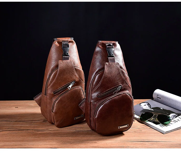 Vintage Leather Sling Waist Bag for Men New Travel Chest Pack Portable USB Charging Crossbody Bags Male Black Shoulder Waist Bag (11)