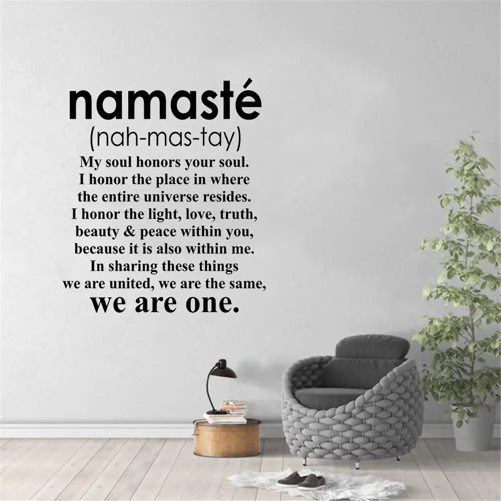 Mur Autocollant Citation Bonheur Ne Diminue Jamais En Etant Partage Bouddha Lotus Meditation Sagesse Yoga Studio Vinyle Autocollant Peintures Murales Aliexpress