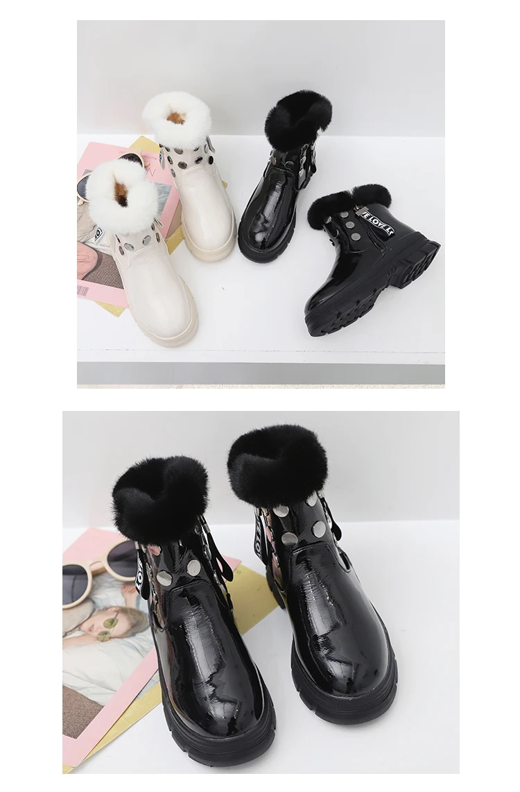 Женские резиновые сапоги; женские ботинки; коллекция года; австралийские сабо на молнии; кожаные ботинки на платформе с круглым носком; женская обувь на низком каблуке