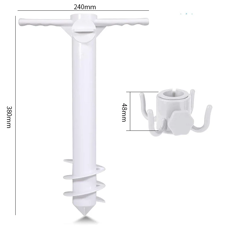 Beach Umbrella Sand Anchor beach umbrella plug base umbrella stand holder parasol base stand 3/5 Spiral Safe Stand With Holder Hanging Hook For Strong Winds Fits All Beach Umbrella