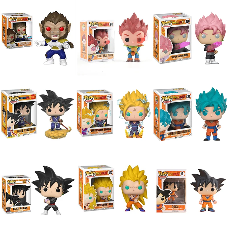 Фигурка аниме Funko POP Dragon Ball Super Saiyan Goku Vegeta фигурка из ПВХ героя Коллекционная