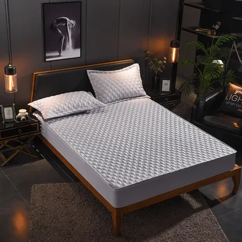 

Solid Color Elastic Fitted Sheet Non-slip Bed Sheet Bed Linen For Corners Cover With Four Anti-bacteria Mattress Home Elastic