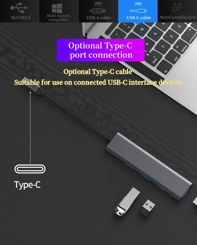 USB 3.0 Multi-Hub USB Splitter 3 USB3.0 Fast Transfer Port for Huawei P20 mate 10 Xiaomi MacBook Pro Computer USB HUB Accessorie