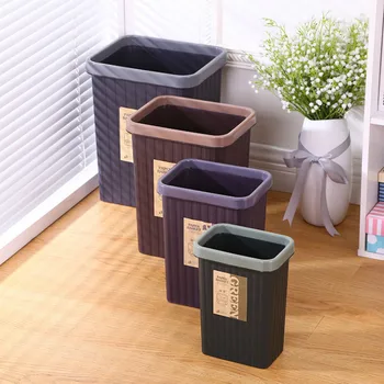 

Square Kitchen Trash Bin Without Lid Bathroom Storage Bucket Home Office Waste Bin Large Capacity Garbage Can Space Saving Tank