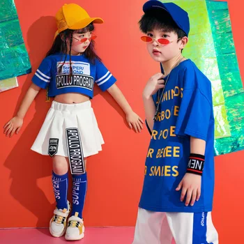 

Summer Children Dance Wear Hip Hop Costumes for Girls Boys Jazz T Shirt Pants Ballroom Dancing Costumes Modern Show Clothes Wear