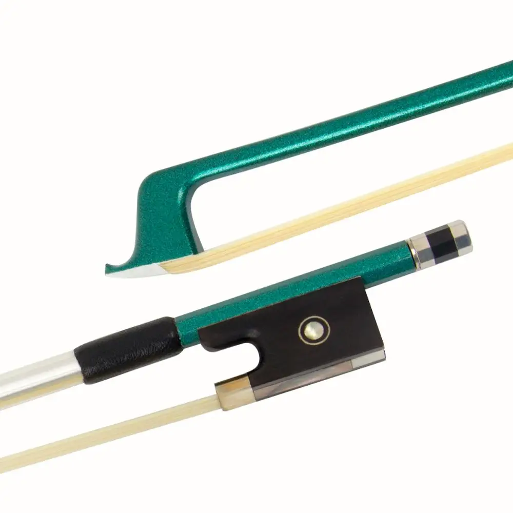 Kmise скрипка из углеродного волокна лук 3/4 потрясающий лук скрипка палка и лук 1 набор 5 цветов - Цвет: Green
