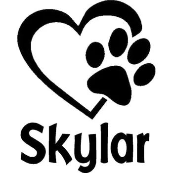 

Aliauto Paw Print In Heart Personalized Vinyl Decals Dog Pet Animal Name Car Stylings Car Sticker Black Sliver 10.2CM*12.7CM