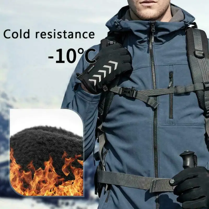 Зимние перчатки для сенсорного экрана, мужские и женские отражающие теплые перчатки с сенсорным экраном, тепловые, для ходьбы, спорта, бега