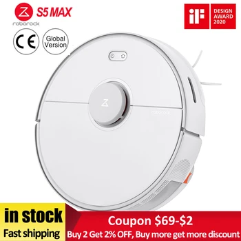 

2020 Hot Sale Roborock S5 Max Laser Navigation Robot Vacuum Cleaner WIFI APP Control Automatic Sweep Sterilize AI Recharge