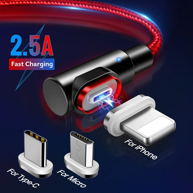 Магнитный кабель GETIHU шнур для быстрой зарядки и передачи данных Micro USB Тип C