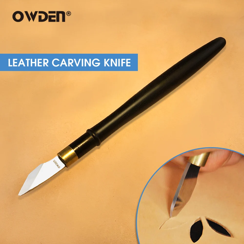 OWDEN Leather Carving Knife DIY Hobby Artwork Ebony Handle Sharp Cutter
