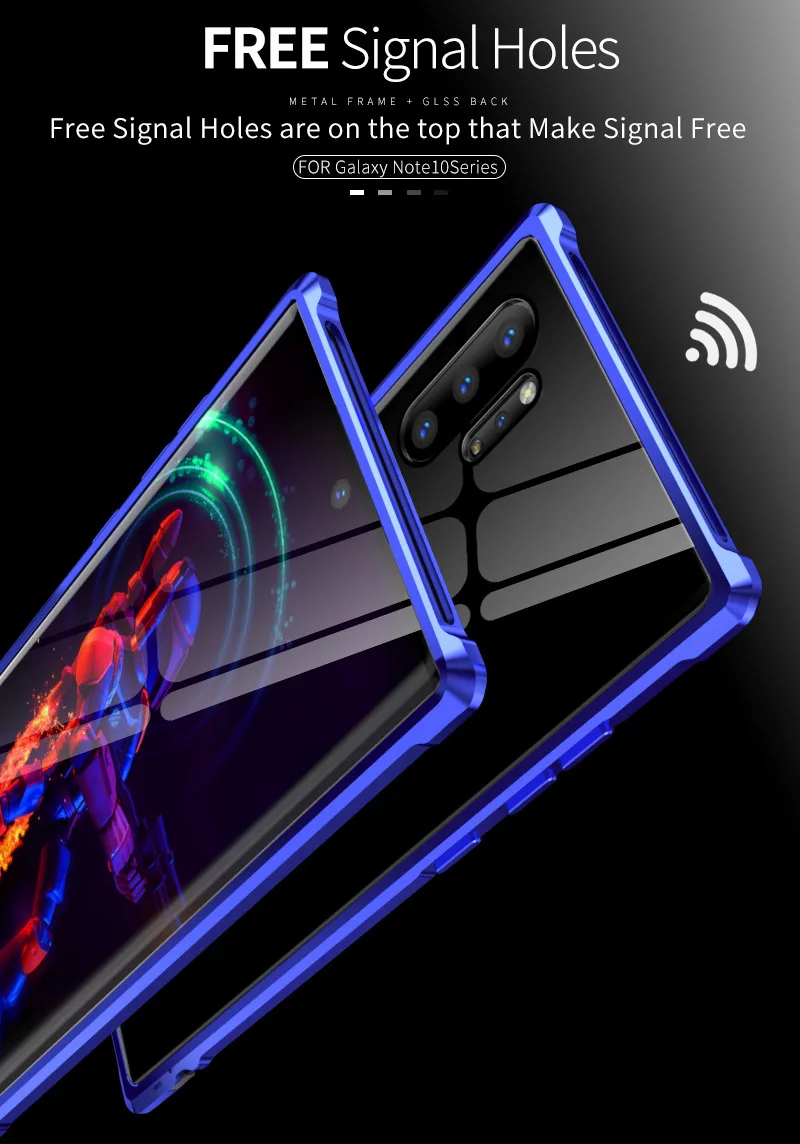 Броня металлический бампер чехол для samsung Galaxy Note 10 10 Plus Чехол 9H закаленное стекло твердая задняя крышка для samsung Note 10 Plus Coque