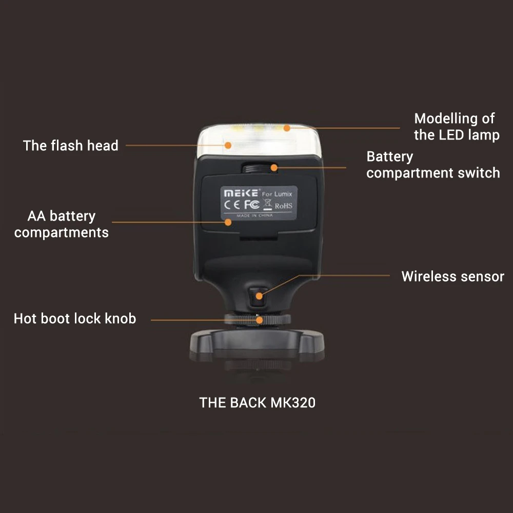 Горячая Meike ttl синхроконтакта разъем для внешней вспышки типа MK320-P для цифровой камеры Olympus E-M10 OM-D E-M5 II E-M1 ручка E-PL6 E-PL7 E-P5 E-PL5 E-PM2 для Lumix
