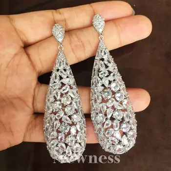 

Newness Water Drop Luxury Cubic Zirconia African Nigerian Wedding jewelry for Women Bridal Earrings Jewelry Gift