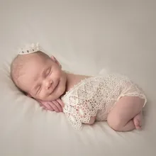 Neugeborenen Fotografie Kleidung Spitze Crown + Hohl Romper Baby Mädchen Foto Requisiten Zubehör Studio Neugeborenen Schießen Kleidung Set