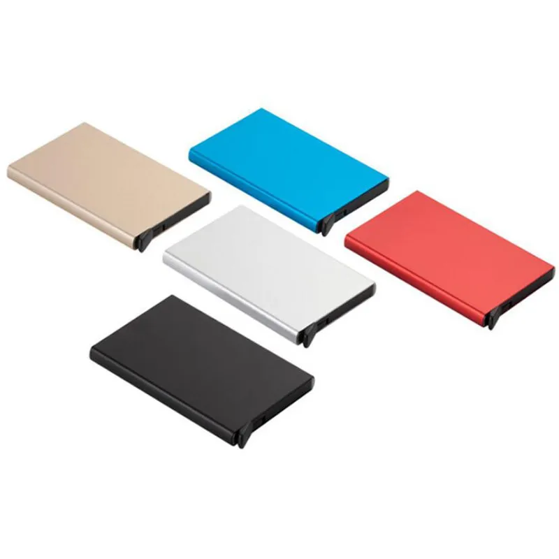 Suport Card de Credit Antifurt Bărbați Slim Anti Protect Port Card ID de călătorie Femei Portofel Rfid Carcasă metalică automată Porte Carte_voghion.com