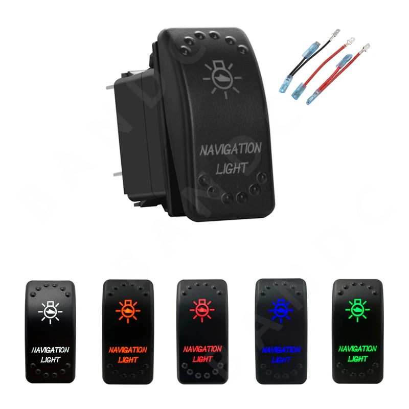 NAVIGATION LIGHT Marine Rocker Switch 5P ON OFF SPST Toggle Switch with