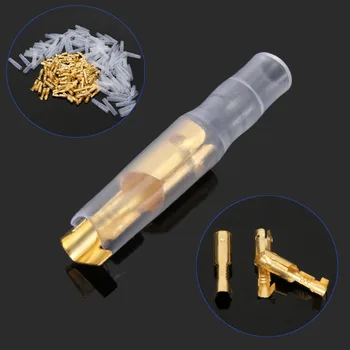 

100 Pcs Female 3.5mm Brass Bullet Connector Terminal + Insulation Cover GTC