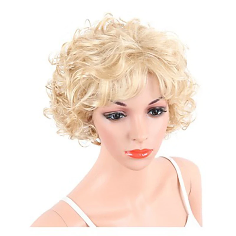 HAIRJOY синтетические волосы для женщин светлые короткие вьющиеся парики