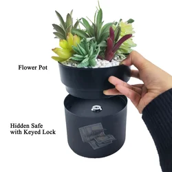 Coffre fort en forme de Pot de fleur, boîte à verrou, cache cache Secret Surprise pour plantes, rangement d'argent, clés, organisateur de bijoux et autres objets de valeur 