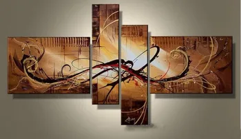 

Hand-painted Abstract Oil Painting 4 Pieces Modern Canvas Wall Art Abstract Wall Painting Artwork for Home Living Room Wall Déc