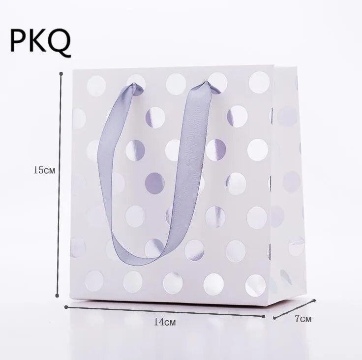 20pcs Polka Dot Small Gift Bag with Handles Wedding Paper Gift Bag for