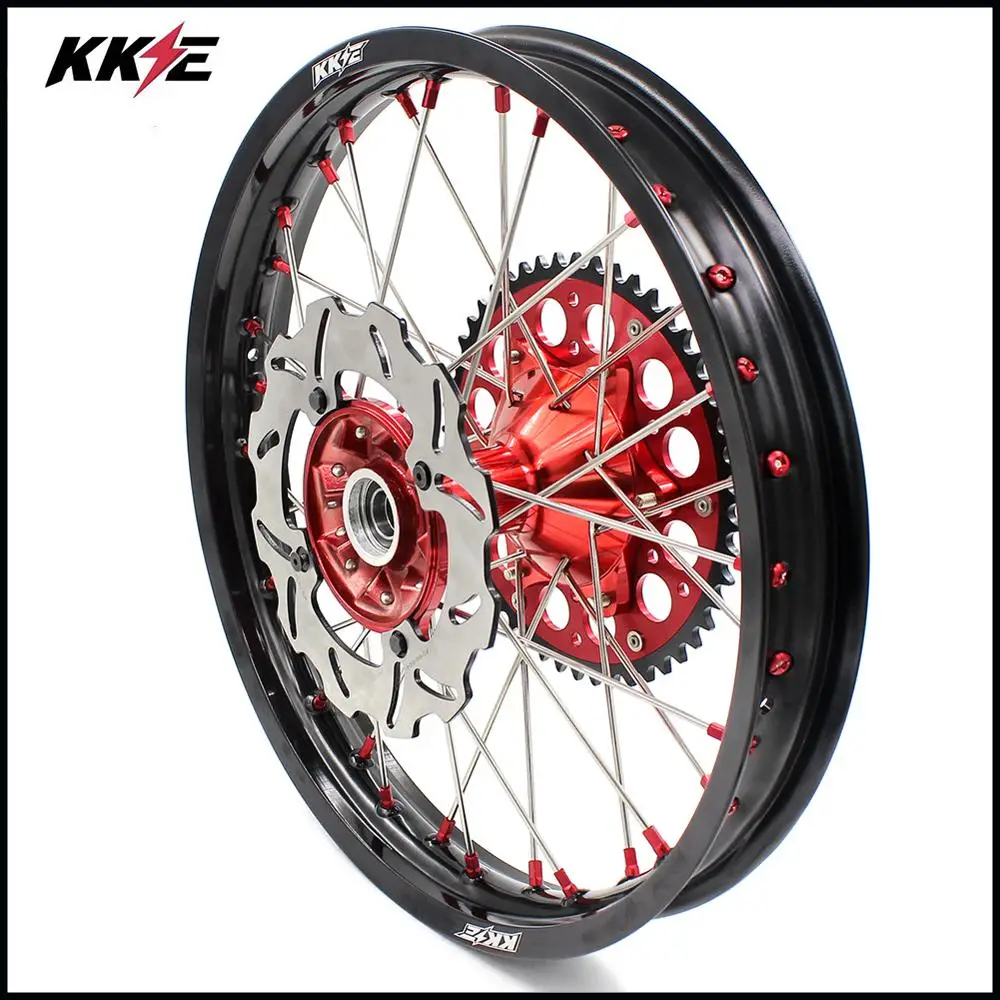 21/18 литья полный эндуро колеса Набор для HONDA CRF250R 2004 2013 CRF450R 2002 2012 240 мм диски черный