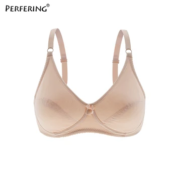 

Perfering Cotton Thin B C Cup Comfortable Bra Cup Push Up Bra Lady Solid Bra Push Up Wire Free Underwear Women Soft Smooth
