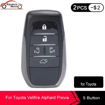 

KEYECU High Quality Smart Remote Car Key Shell Case Fob 5 Button for Toyota Vellfire Alphard Previa