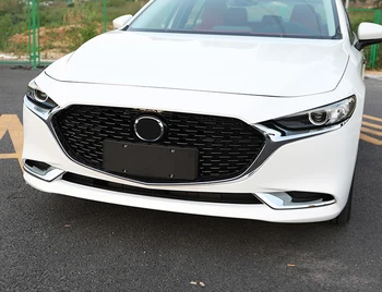

For Mazda 3 Axela BP 2019-2020 Exterior Accessories ABS Chrome Front Fog Light Lamp Eyebrow Decorative Cover Trim 2pcs