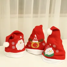Горячая Распродажа забавные Санта Клаус Снеговик шаблон рождественские шапки для взрослых детей на Рождество вечерние украшения для дома на Рождество