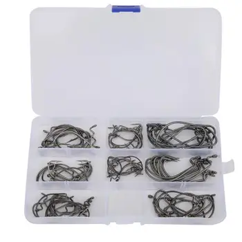 

80 Pcs High Carbon Steel Fishing Barb Carp Fishing Jig Hooks Set With Storage Box For Winter Outdoor Fishing Accessories