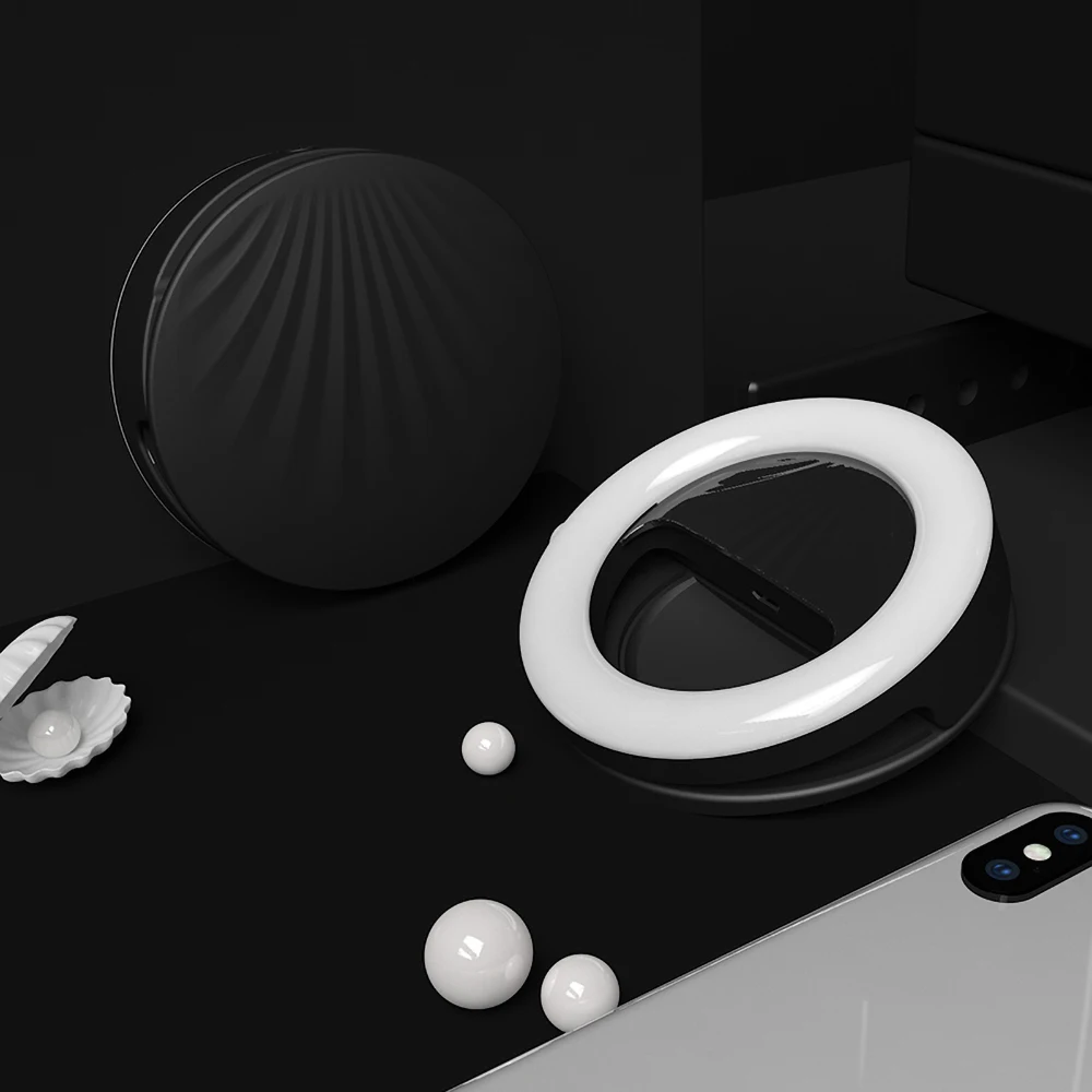 Селфи свет 52 шт светодиодный для iPhone Xiaomi смартфон Huawei освещение ночной темноте фотография кольцо с зажимом для телефона заполняющий свет