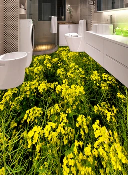 

[Self-Adhesive] 3D Rape Flower 712323 Floor Wallpaper Mural Wall Print Decal Wall Murals