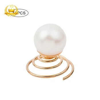 

10Pcs/Pack Simple Five-pointed Star Spring Hair Clip Pearl Spiral Clip Bride Hair Clip Hairpin Barrettes YDJS
