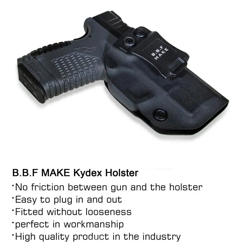 B.B.F Make IWB KYDEX кобура подходит: Спрингфилд XD-S 3," 9 мм/. 40S& W/. 45ACP охотничья кобура внутри скрытый чехол Сумки с пистолетом