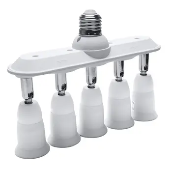 

5 in 1 E26 E27 Adapter Converter Horizontal Designed 360 Degrees Adjustable 180 Degree Bendable Light Socket Splitter