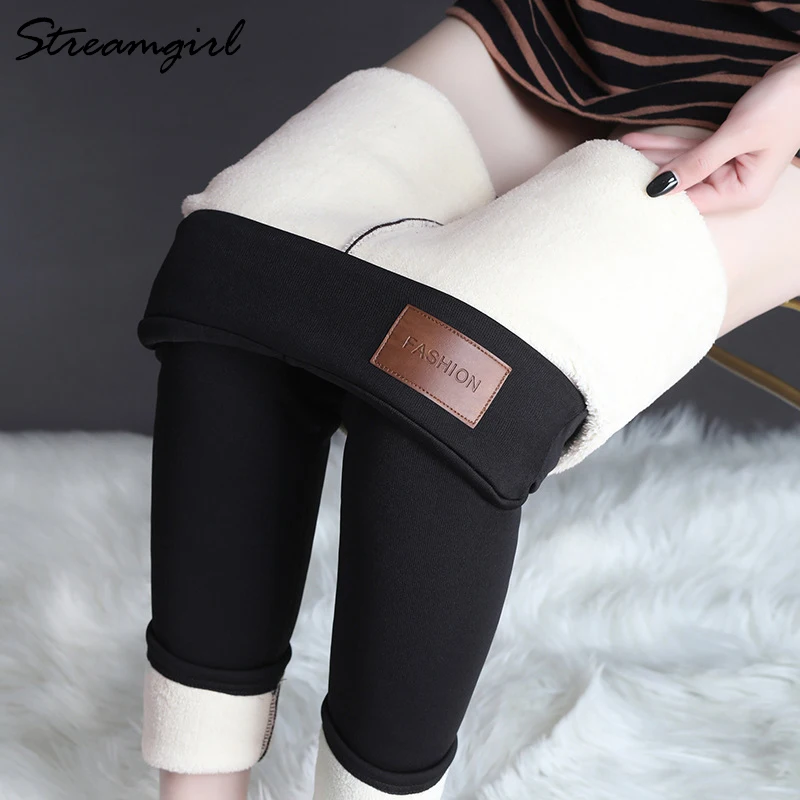 Streamgirl 8%Spandex Winter High Waist Leggings Plus Size Women Fleece Pants 6XL Warm Winter Leggings For Women Velvet Trousers