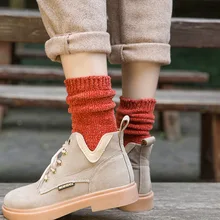 Женские носки; сезон осень-зима; однотонные бархатные зимние женские носки с жемчугом; модные теплые женские носки без пятки в европейском и американском стиле