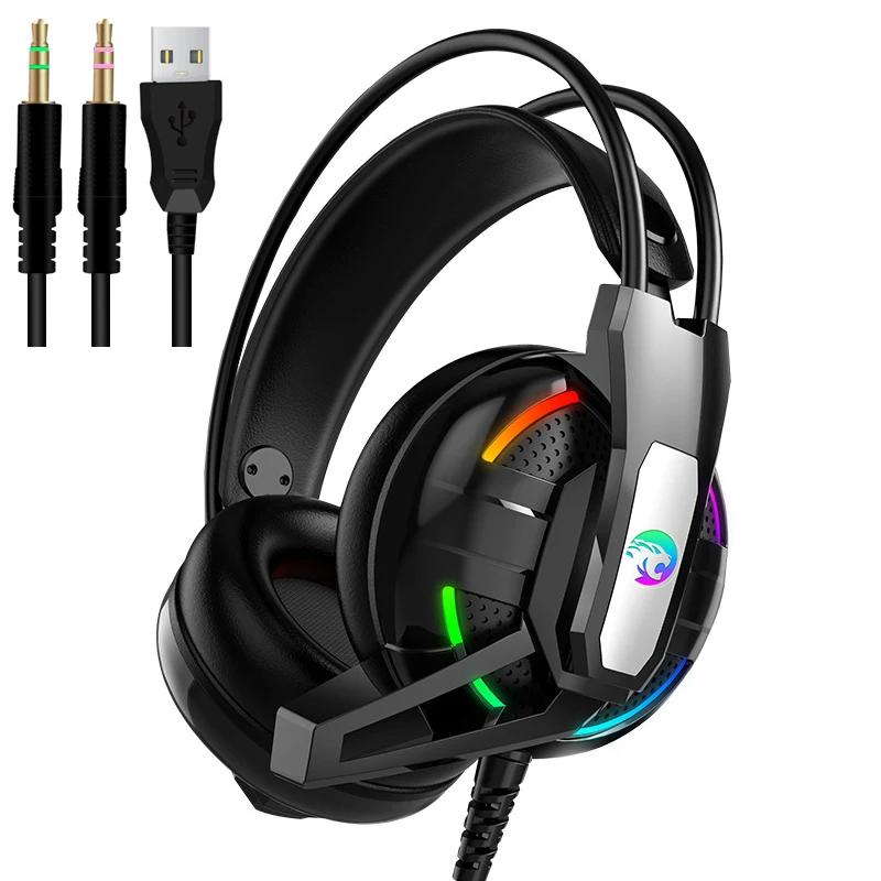 PS4 Gaming Headphones 4D Stereo RGB light Earphones Video Game Headset with Microphone for New Xbox One/Laptop/PC Tablet Gamer
