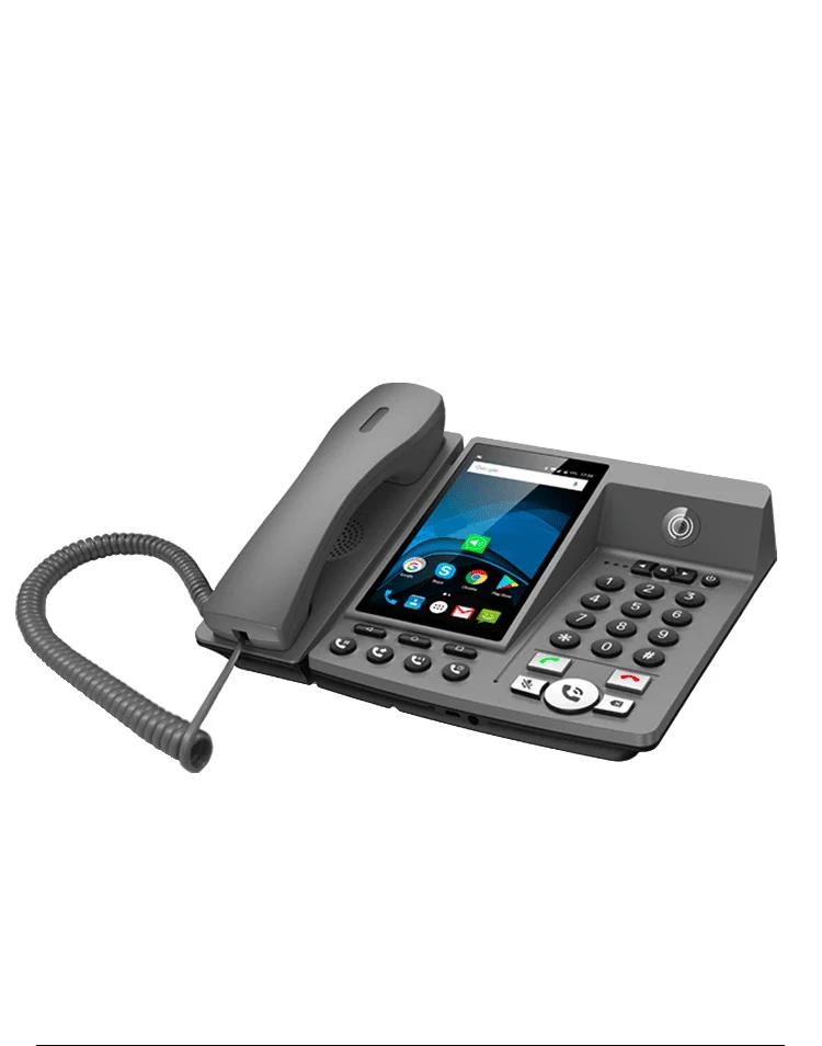 Умный LTE 4G gsm фиксированный беспроводной стационарный телефон Android SIMcard Videocall wifi Bluetooth точка доступа telefono для дома и офиса busi - Цвет: Черный