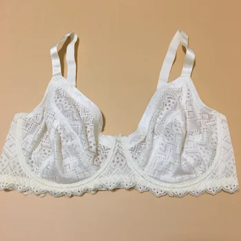 

Plus Size Bras For Women Big E Cup Underwire Sexy White Lace Ultra Thin Underwear Lingerie Top Fashion Ladies Bra Clearance Hot