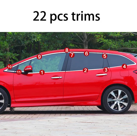 Нержавеющая сталь окна автомобиля планки для honda jade 2013 - Цвет: 22 pcs trims