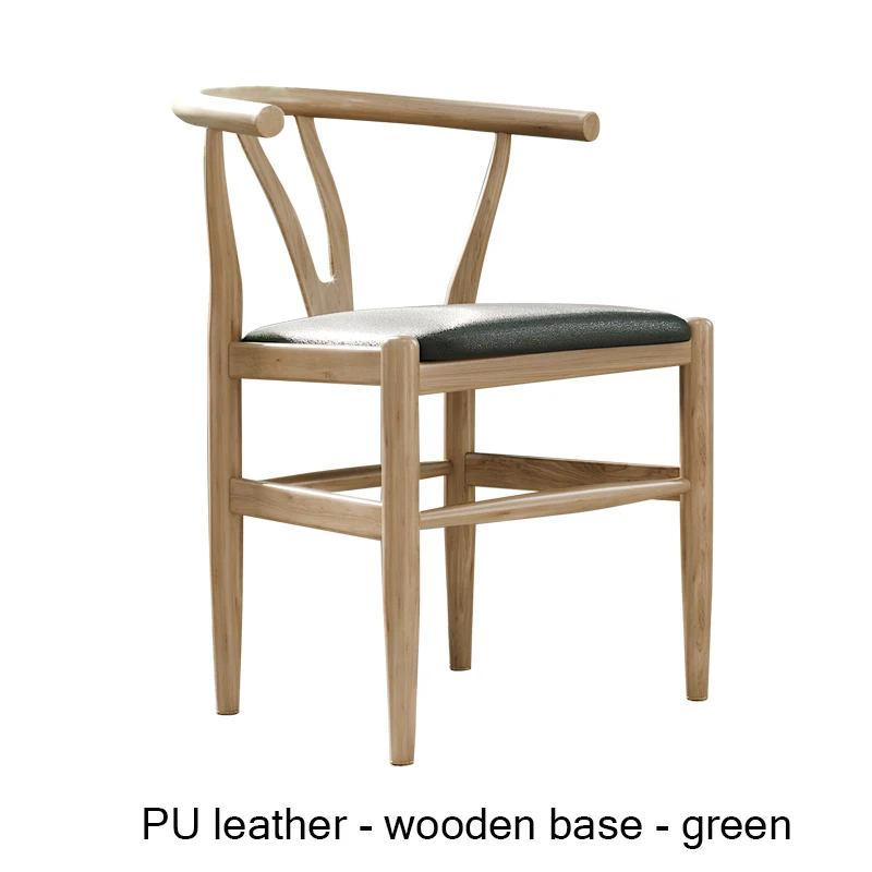 PU leather-green Скандинавский INS имитация деревянный стул обеденный американский Ретро домашний кофе ресторан спальня гостиная досуг простой стул из искусственной древесины - Цвет: PU leather-green
